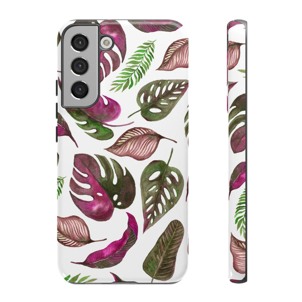 Pink & White Tropical Leaves - Tough Case