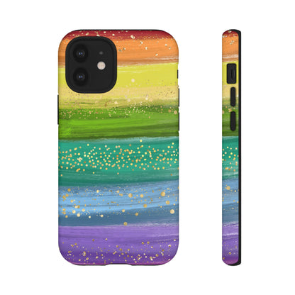 Rainbow Glitter Brush Strokes - Tough Case