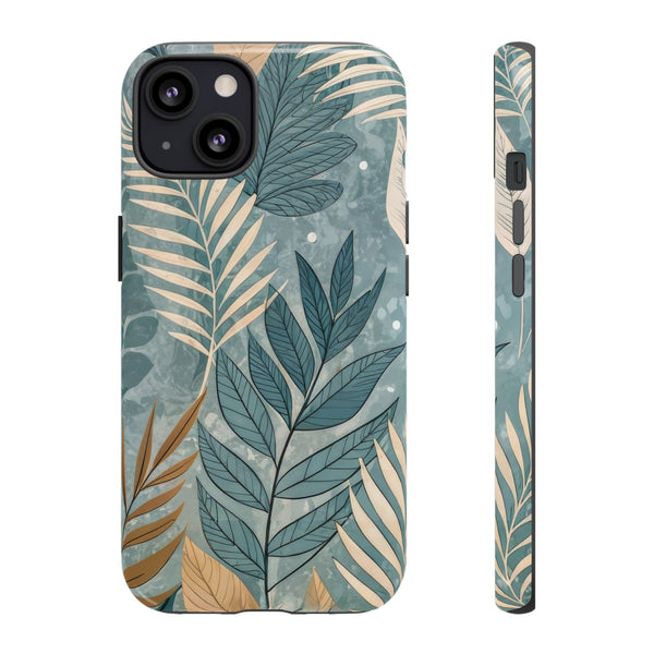 Blue Boho Leaves Tough Case