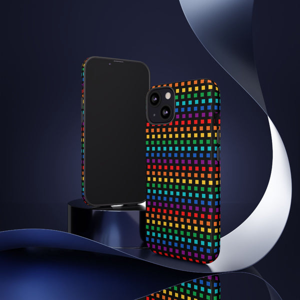 Rainbow Dots on Black - Tough Case