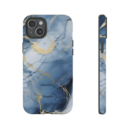 Navy Blue Marble Tough Phone Case