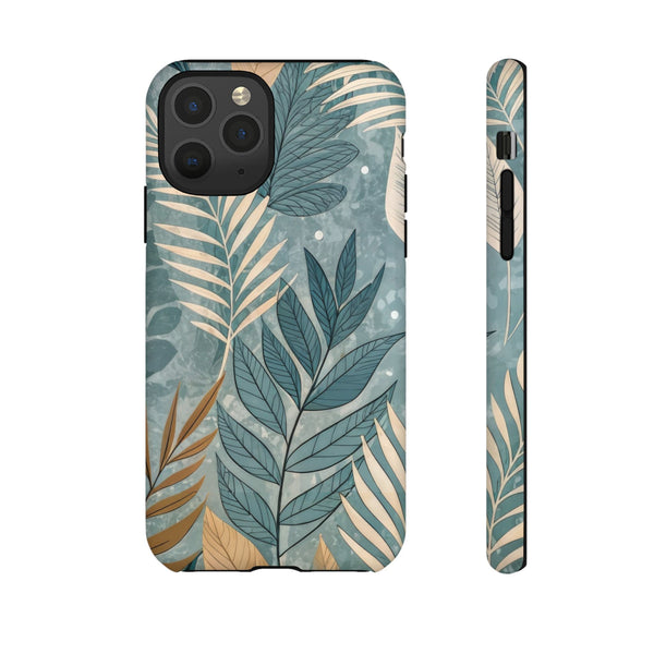 Blue Boho Leaves Tough Case