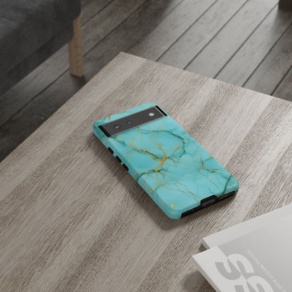 Teal Marble Tough Phone Case