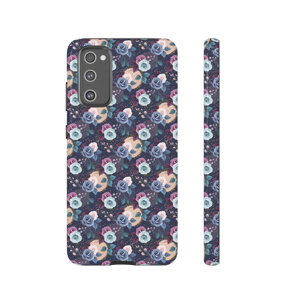 Navy & Pink Florals  - Tough Phone Case