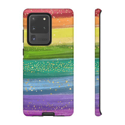 Rainbow Glitter Brush Strokes - Tough Case