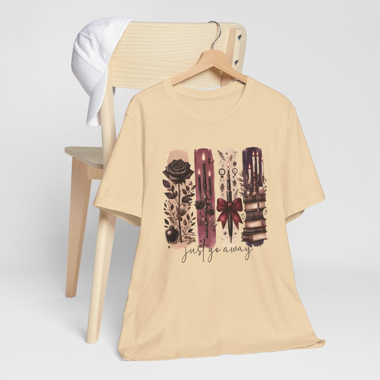 Just Go Away T-Shirt - Dark Fantasy Book Lover Tee | Bookish Introvert Aesthetic Shirt