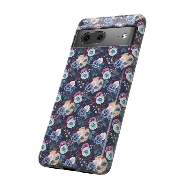 Navy & Pink Florals  - Tough Phone Case