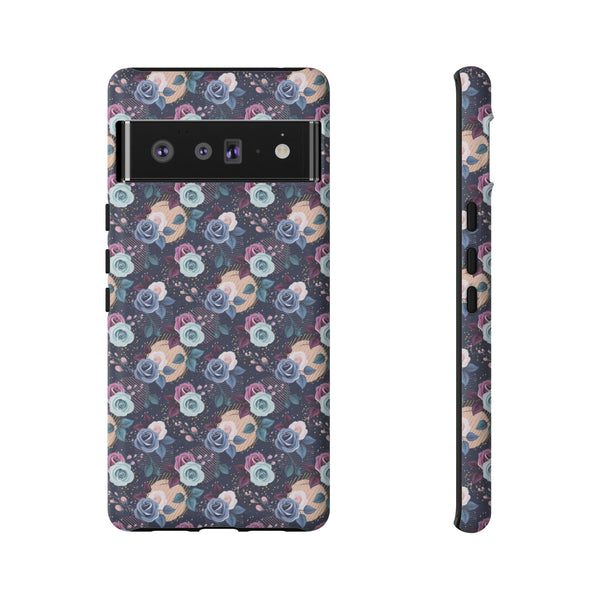 Navy & Pink Florals  - Tough Phone Case