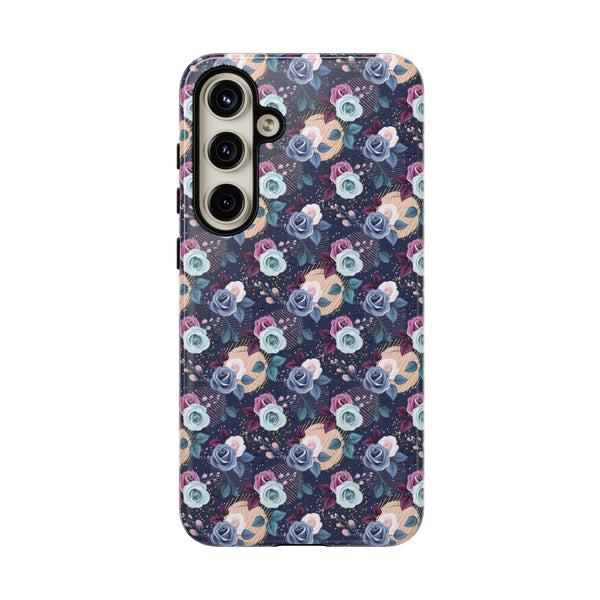 Navy & Pink Florals  - Tough Phone Case