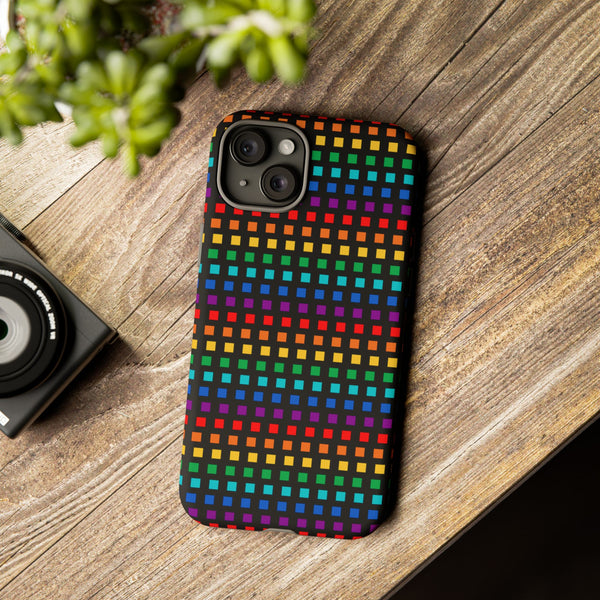 Rainbow Dots on Black - Tough Case