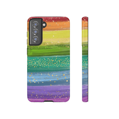 Rainbow Glitter Brush Strokes - Tough Case