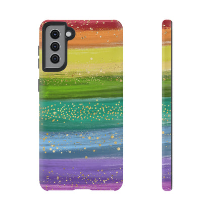 Rainbow Glitter Brush Strokes - Tough Case