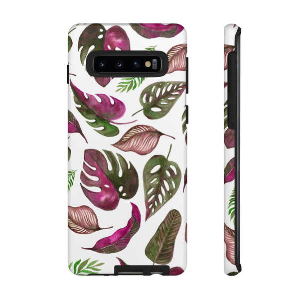 Pink & White Tropical Leaves - Tough Case