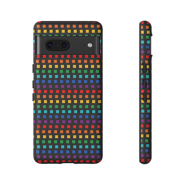 Rainbow Dots on Black - Tough Case