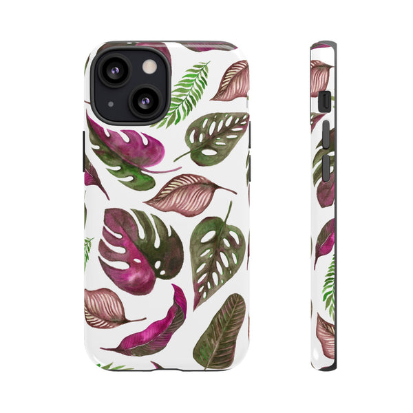 Pink & White Tropical Leaves - Tough Case