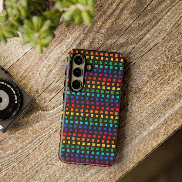 Rainbow Dots on Black - Tough Case