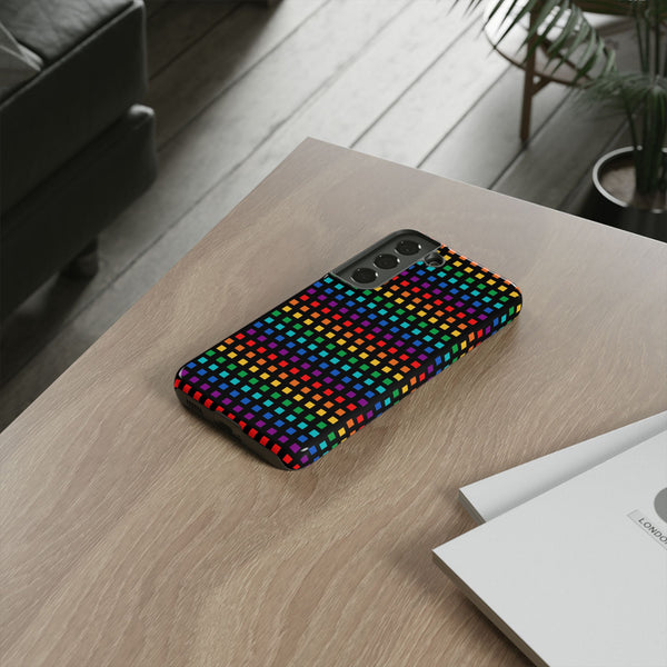 Rainbow Dots on Black - Tough Case