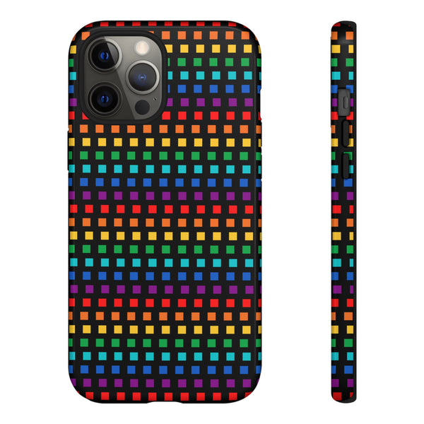 Rainbow Dots on Black - Tough Case