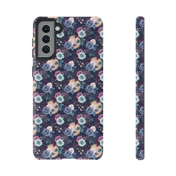 Navy & Pink Florals  - Tough Phone Case