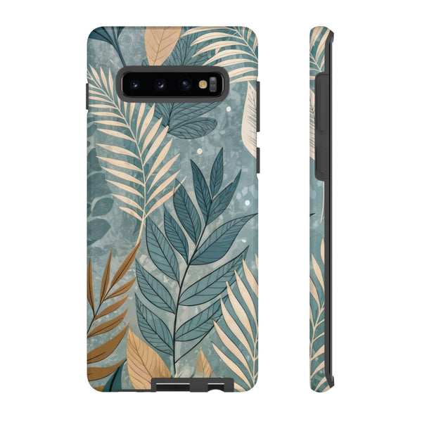 Blue Boho Leaves Tough Case