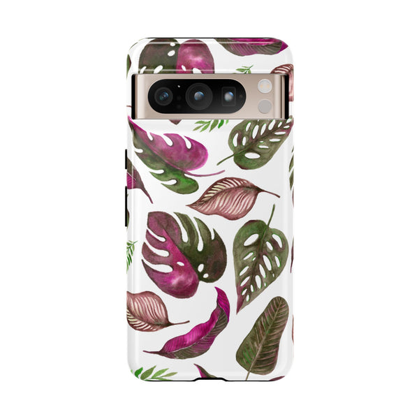 Pink & White Tropical Leaves - Tough Case