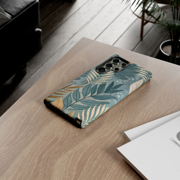 Blue Boho Leaves Tough Case