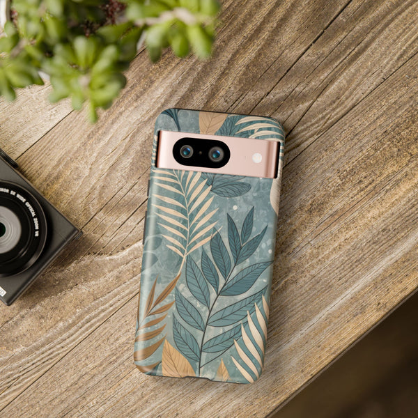 Blue Boho Leaves Tough Case