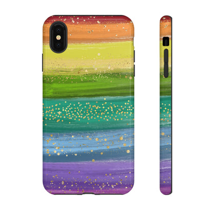 Rainbow Glitter Brush Strokes - Tough Case