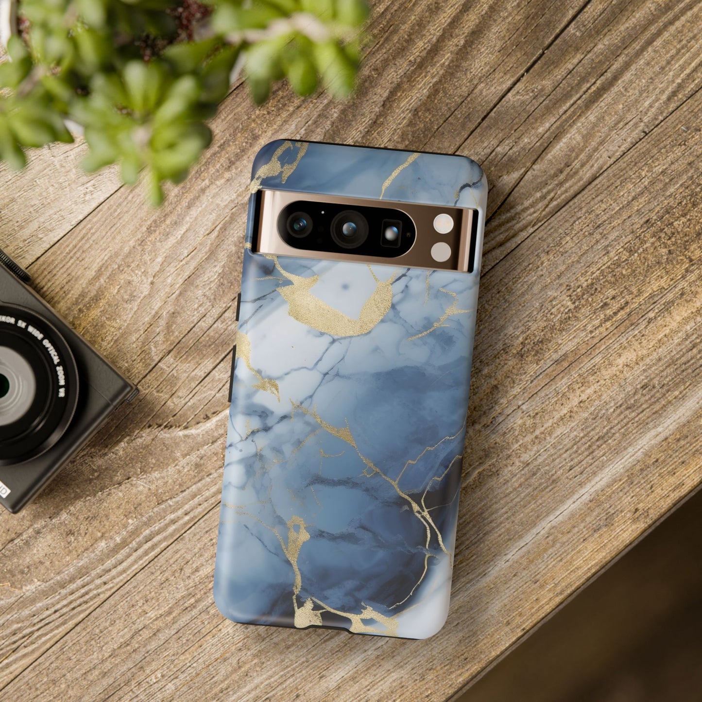 Navy Blue Marble Tough Phone Case