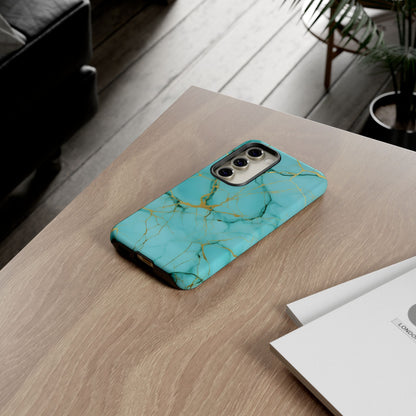 Teal Marble Tough Phone Case