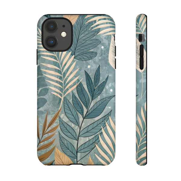 Blue Boho Leaves Tough Case