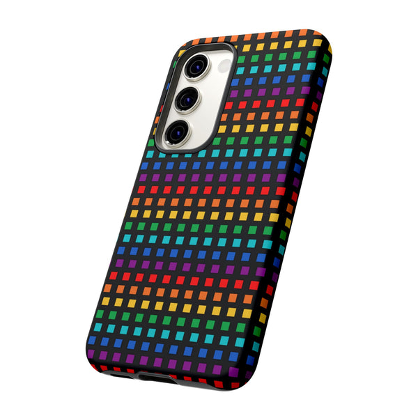 Rainbow Dots on Black - Tough Case