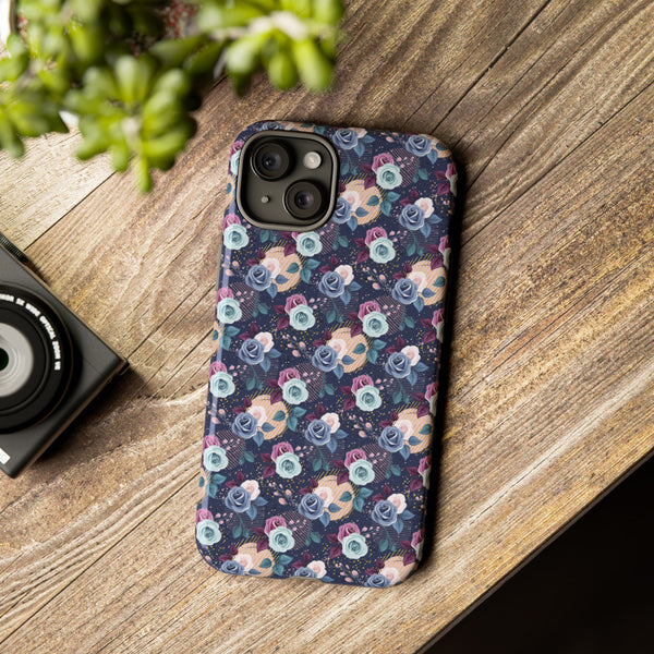 Navy & Pink Florals  - Tough Phone Case