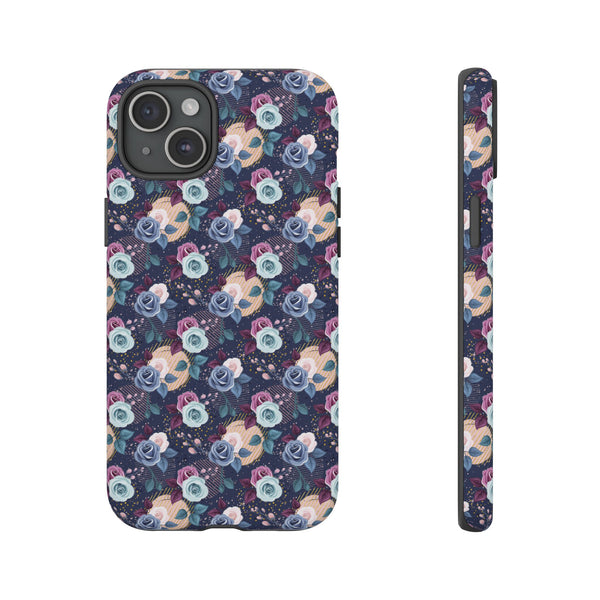 Navy & Pink Florals  - Tough Phone Case