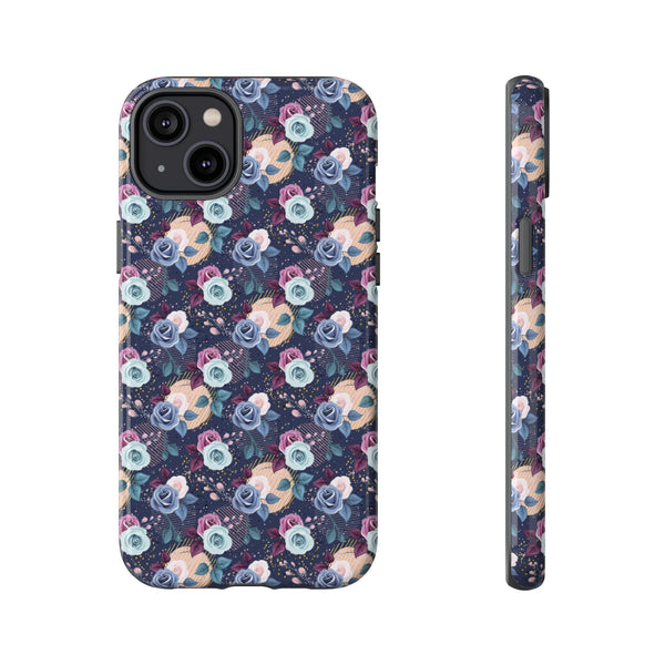 Navy & Pink Florals  - Tough Phone Case