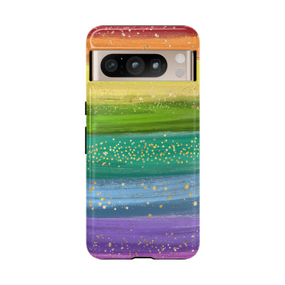 Rainbow Glitter Brush Strokes - Tough Case