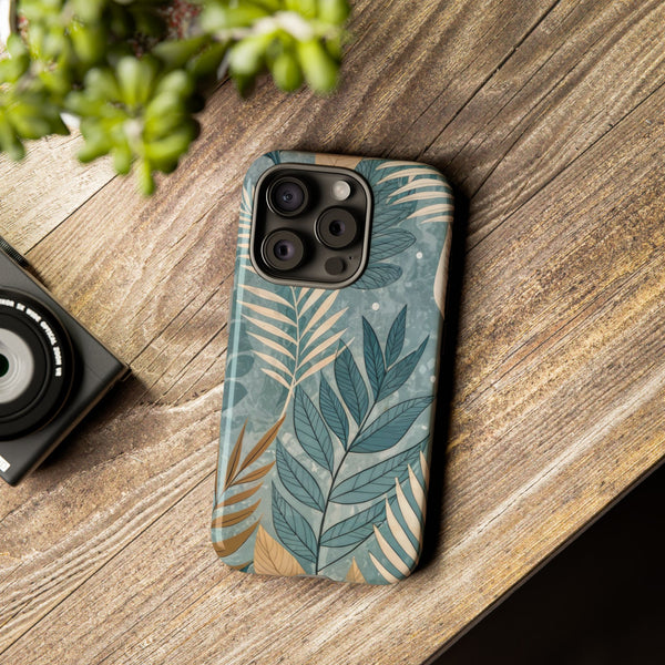 Blue Boho Leaves Tough Case