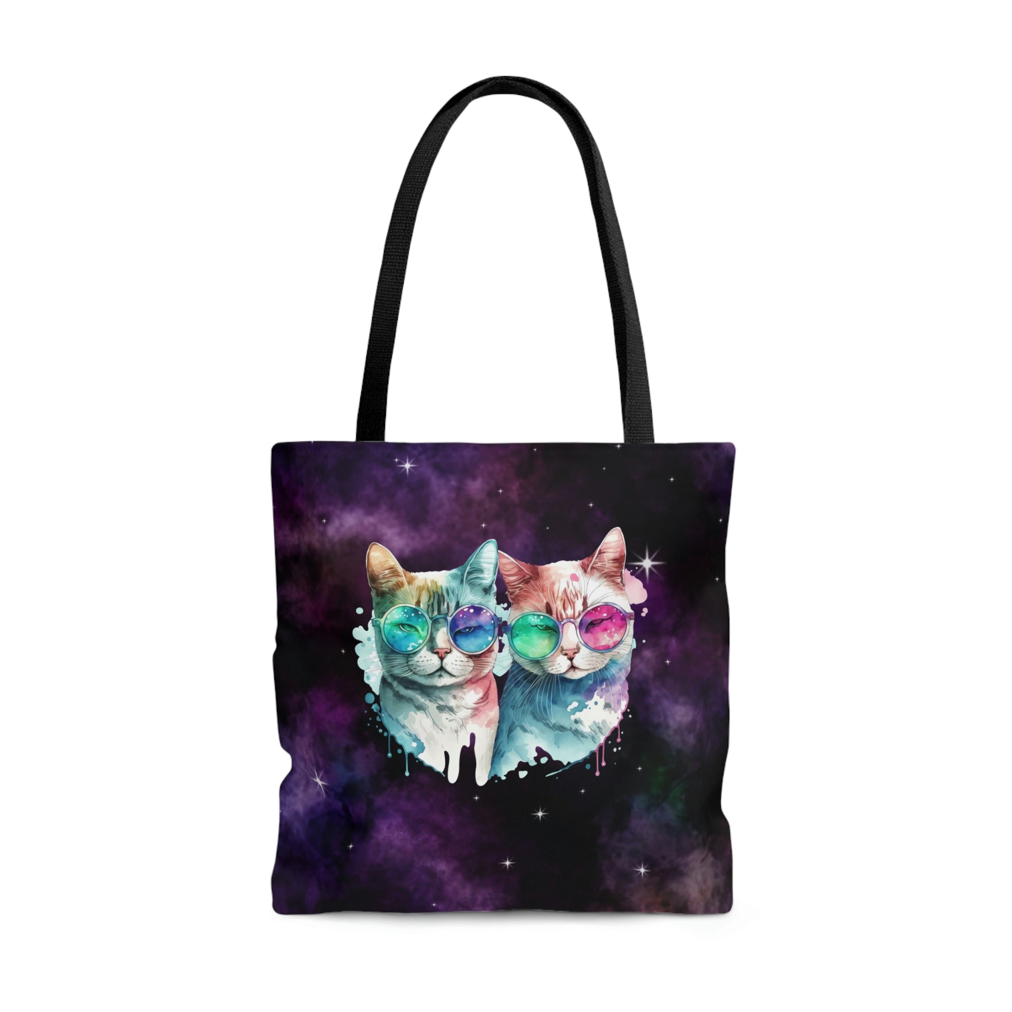 Sweet Purple Galaxy Cat Lovers Tote Bag