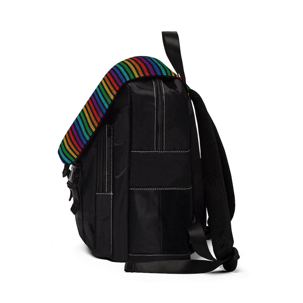 Rainbow Black Stripes - Shoulder Backpack