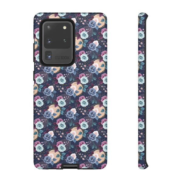 Navy & Pink Florals  - Tough Phone Case