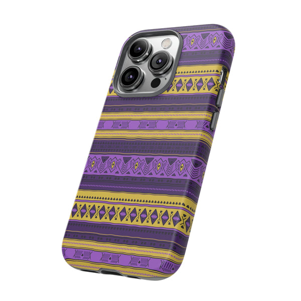 Purple & Yellow Stripes  - Tough Phone Case
