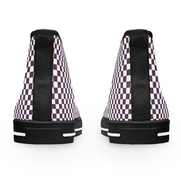 Purple Checkers - Women's High Top Sneakers