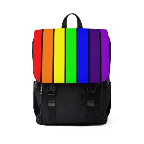Neon Rainbow Striped Shoulder Backpack
