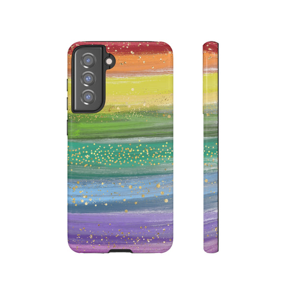 Rainbow Glitter Brush Strokes- PRIDE collection - Tough Case