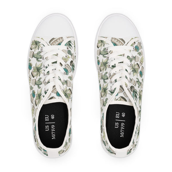 Retro Succulent - Women's Low Top Sneakers