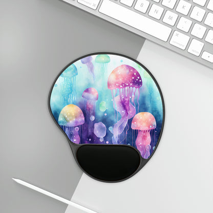 Watercolor Jellies -  Mouse Pad With Wrist Rest