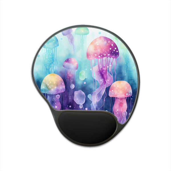 Watercolor Jellies -  Mouse Pad With Wrist Rest