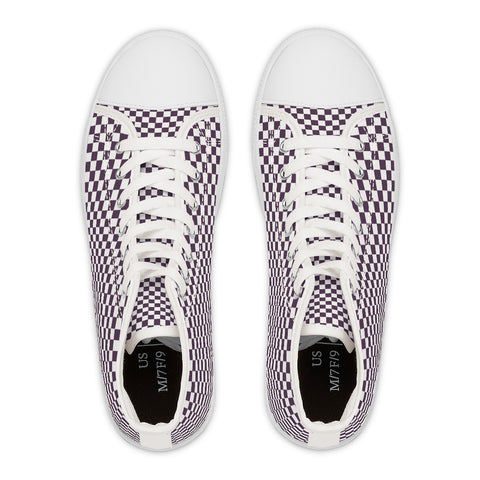 Purple Checkers - Women's High Top Sneakers