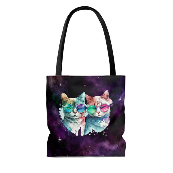 Sweet Purple Galaxy Cat Lovers Tote Bag