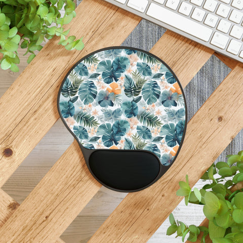 Tropical Blues - Mouse Pad With Wrist Rest